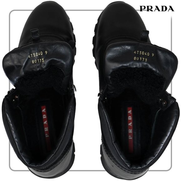 Prada Men's Leather High Top Sneaker Boots (size 11 US) - Picture 9 of 14